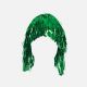 2 x Green Tinsel Wig