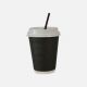8oz Black Ripple Coffee Cup with White Lids 500